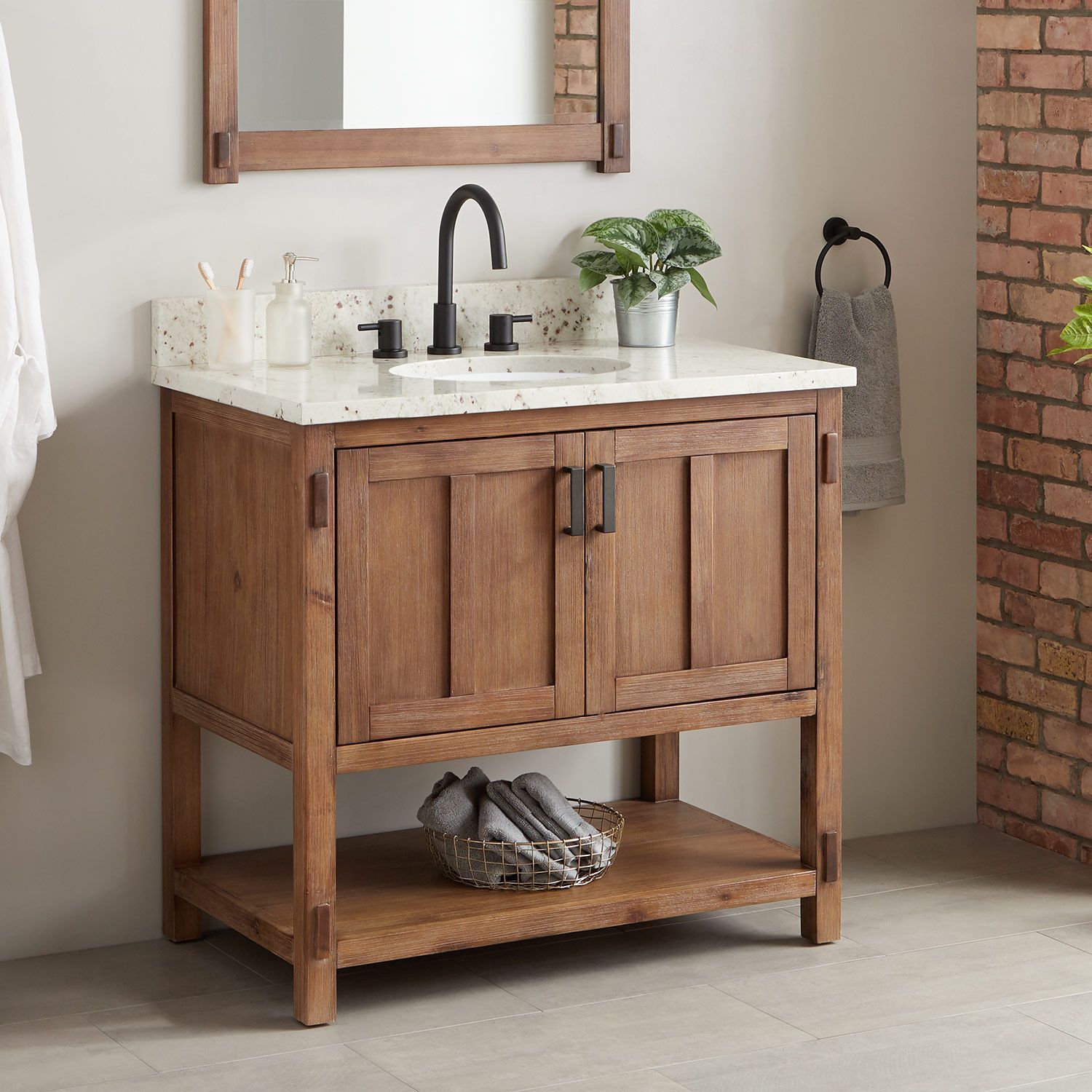 Modern bathroom vanity with storage