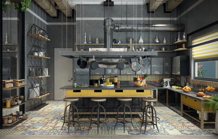 colorful-pattern-industrial-kitchen colorful-pattern-industrial-kitchen