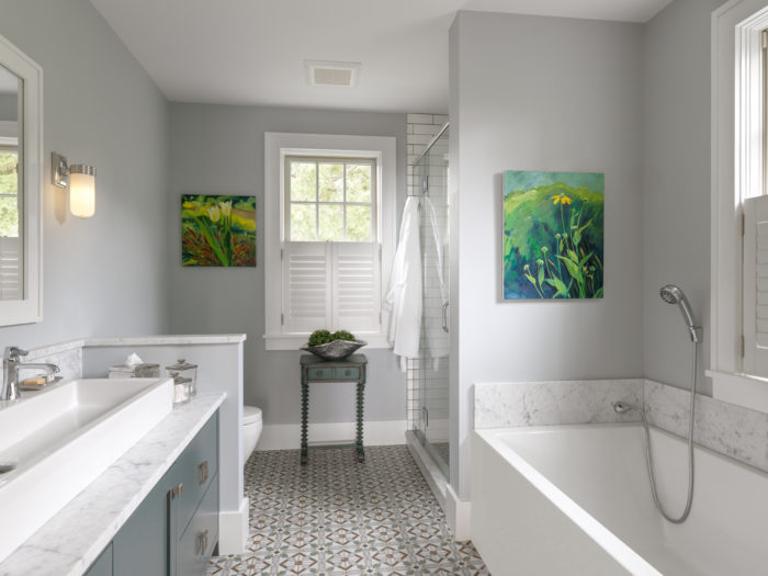 Guest bathroom with modern vanity Guest bathroom with modern vanity