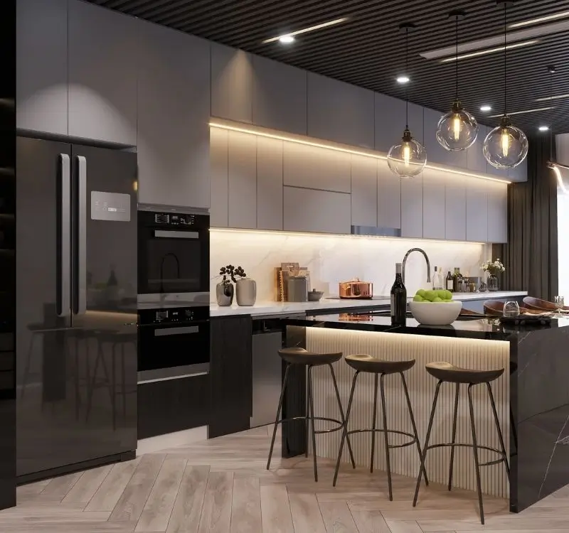 Black and white kitchen style in sydney